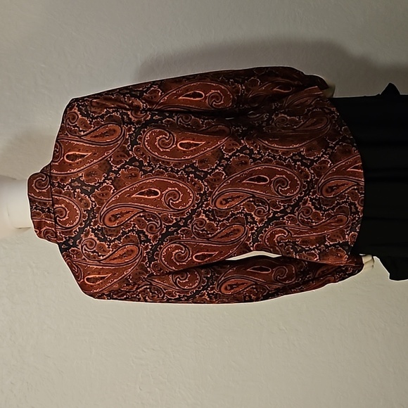 VTG JACK WINTER 1970s Rust Paisley Button Down Long Sleeve Shirt - Picture 6 of 7